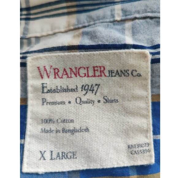 🔥 Wrangler Jeans Co. Plaid Cotton Shirt – Size XL – EUC - Picture 4 of 5